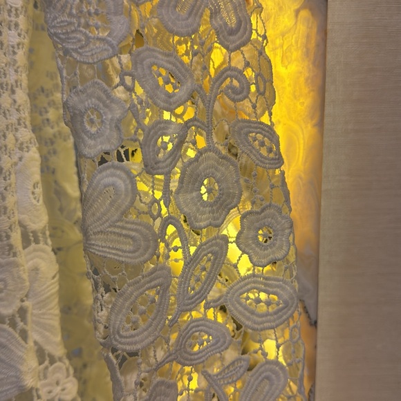 Self-Portrait white Sheath Dress with Long Bishop Sleeves - Picture 7 of 7